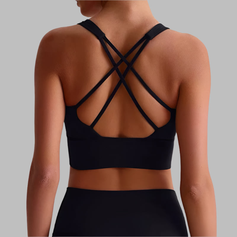 Flex Hold Crop Bra - Black