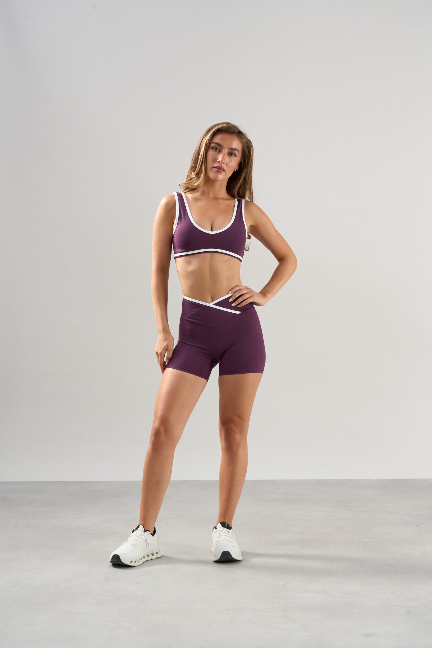 Contrast Seamless  V Bra - Plum