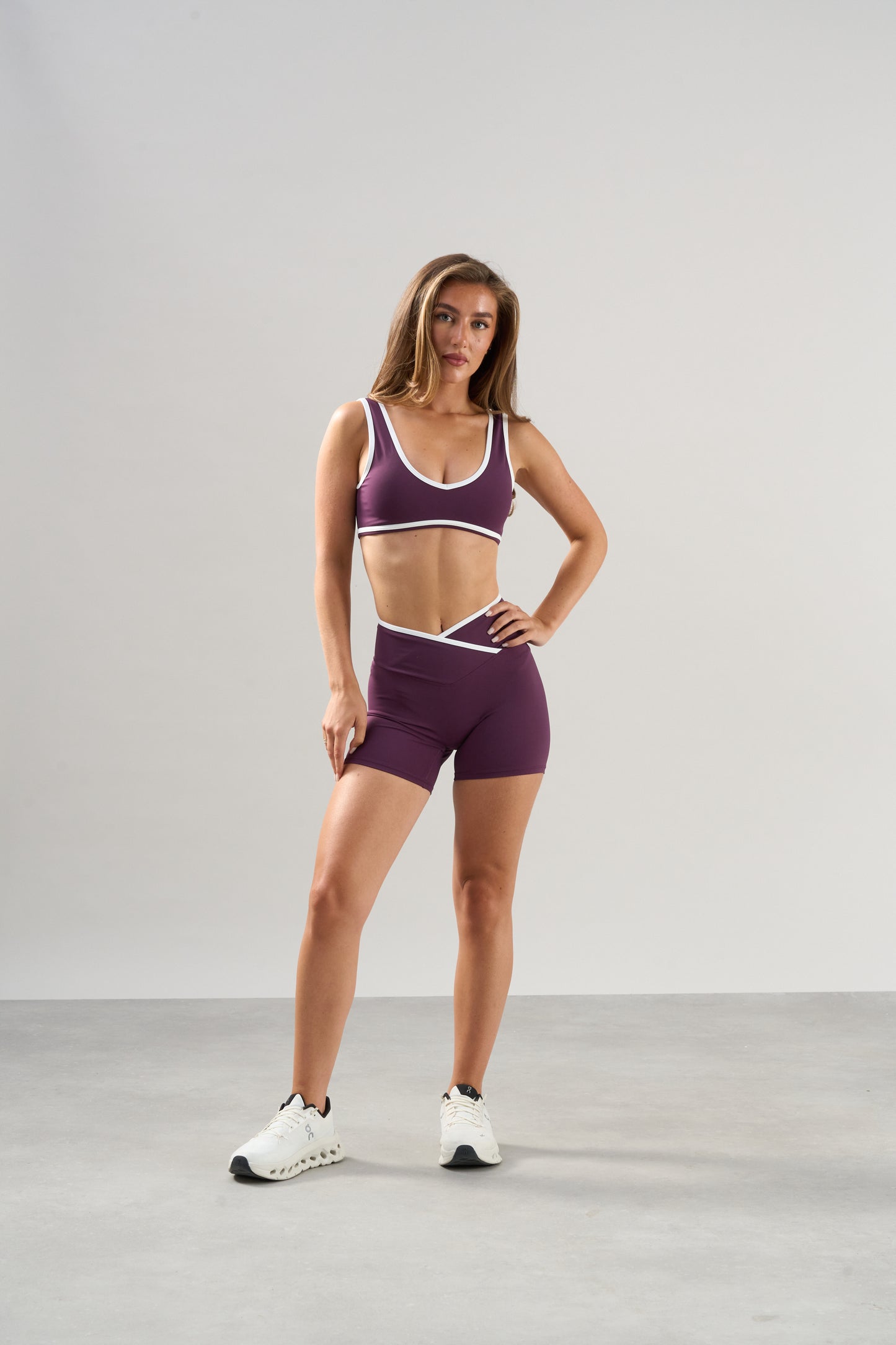 Contrast Seamless  V Bra - Plum