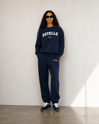 Oversized Crew Sweatshirt Navy