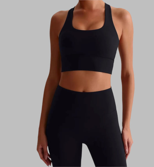Flex Hold Crop Bra - Black